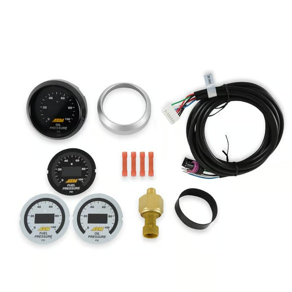 AEM Digital Oil Fuel Pressure Gauge 0-100 PSI